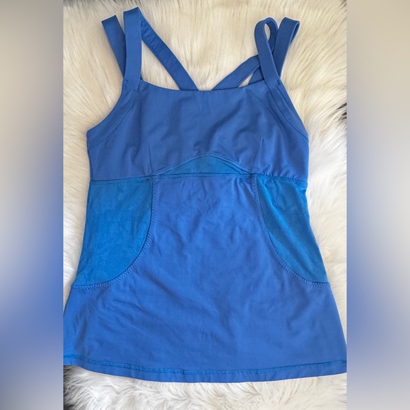Lululemon Chaturanga Bra Tank Top Size 10 Blue - Picture 6 of 14